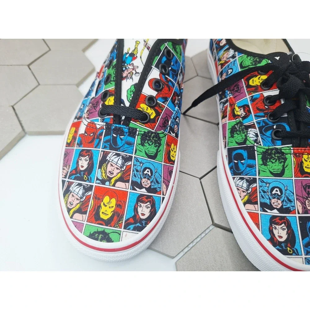 Vans Authentic Marvel Avengers Heads Comic Print Mens 11 Rare 2018 Spiderman LX - Picture 6 of 16